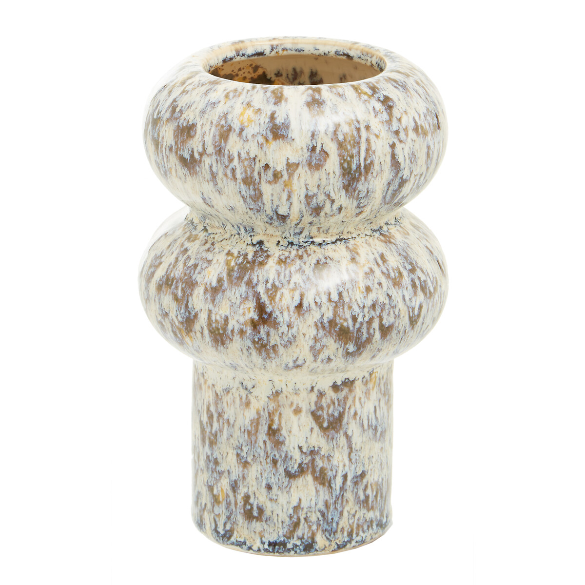 17cm Beige Speckled Contemporary Stone Vase, ÉDITÉ