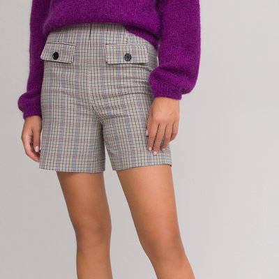 Checked High Waist Shorts LA REDOUTE COLLECTIONS