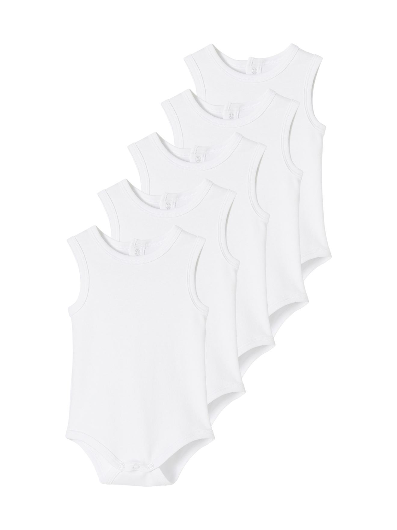 Lot de 5 bodies débardeur en interlock BASICS, VERTBAUDET