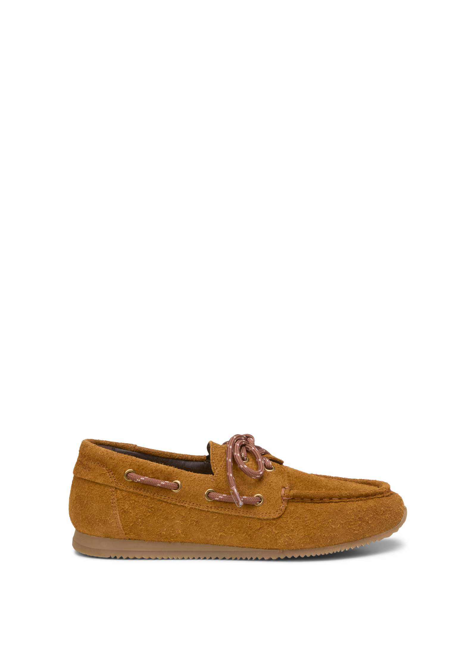 Chaussure bateau en cuir velours à poils longs, MARC O'POLO