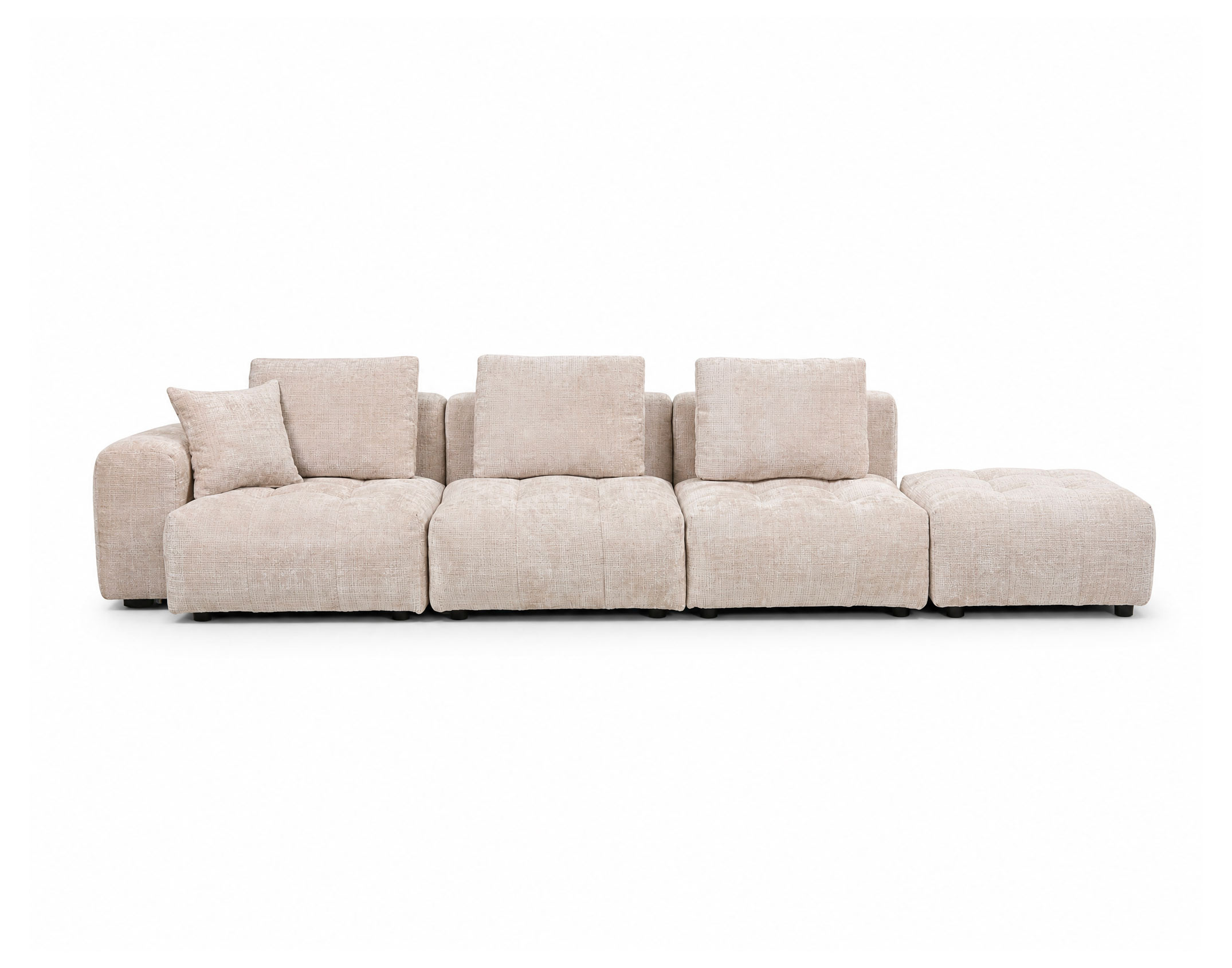 Canapé modulable d'angle velours texturé, COLETTE, BEST MOBILIER