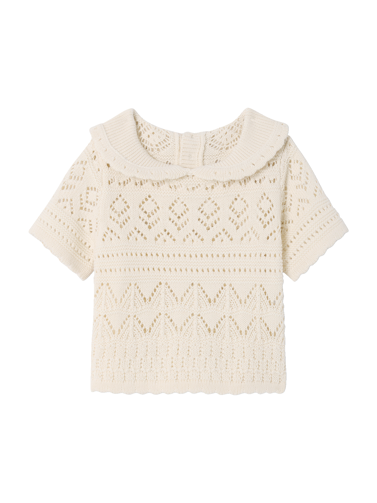 Pull bébé manches en crochet, VERTBAUDET