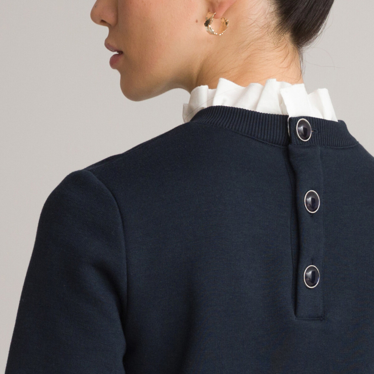 2-in-1 sweatshirt with ruffled shirt 