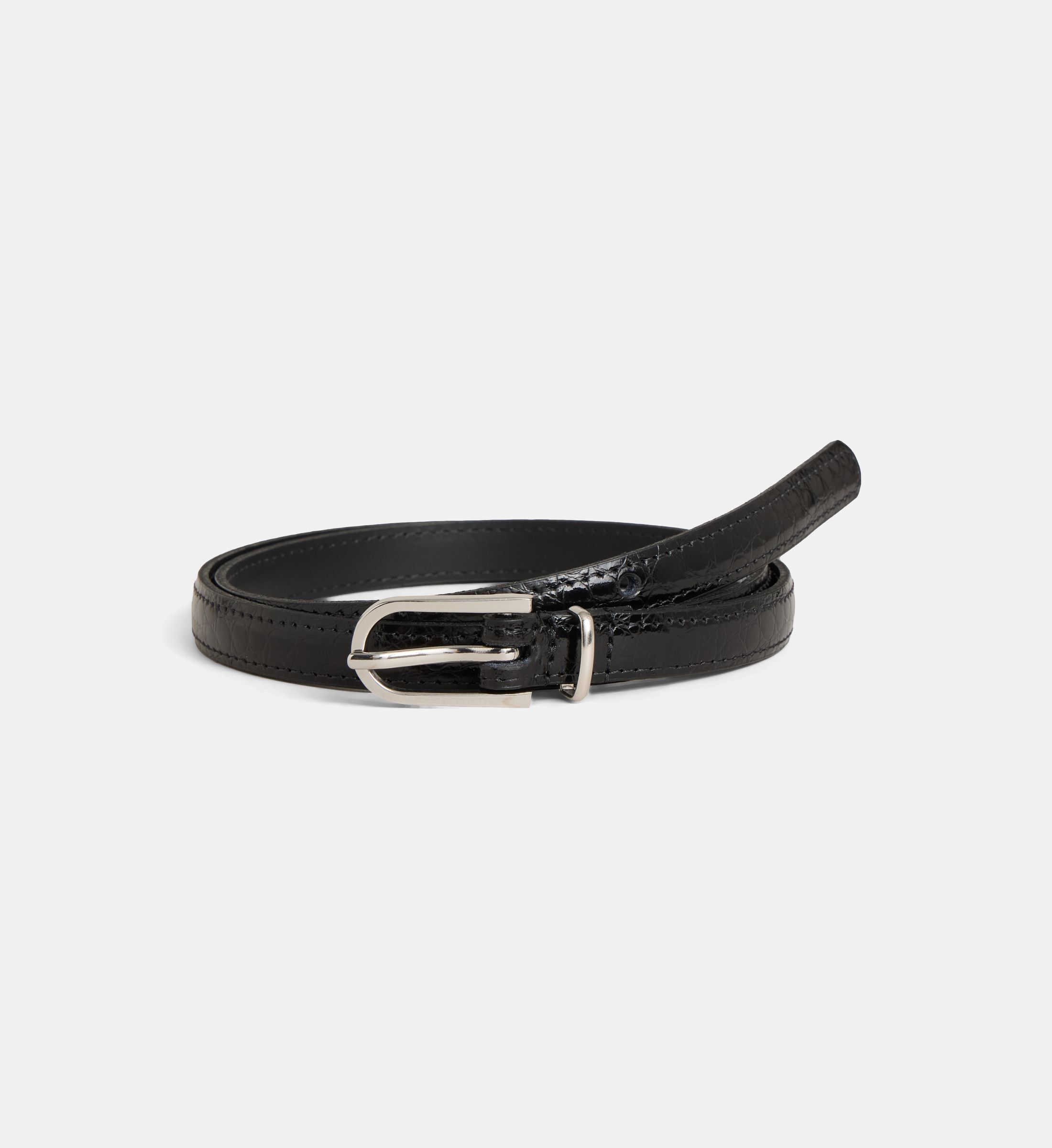 Ceinture fine heloise croco cuir, GALERIES LAFAYETTE