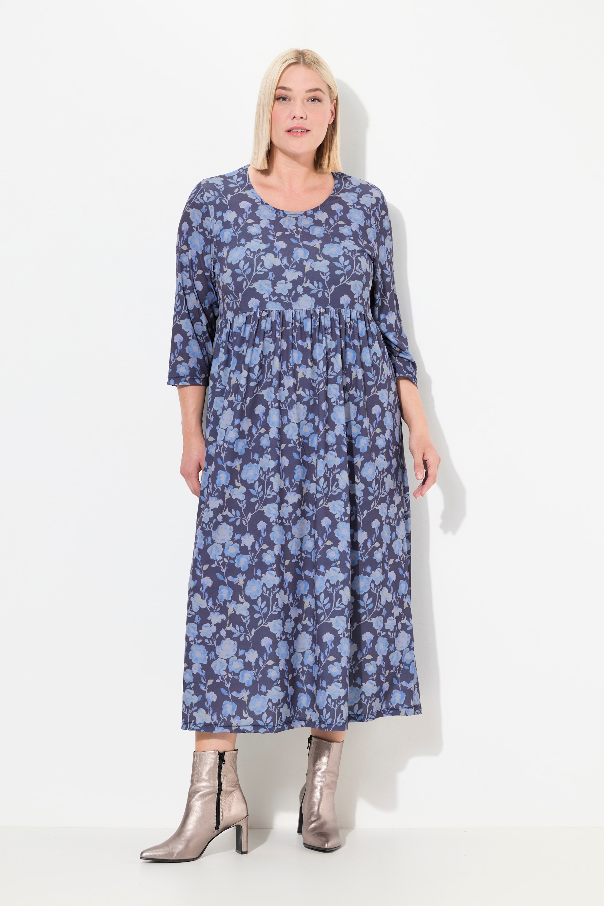 Robe en jersey, motif à fleurs, coupe évasée, ULLA POPKEN