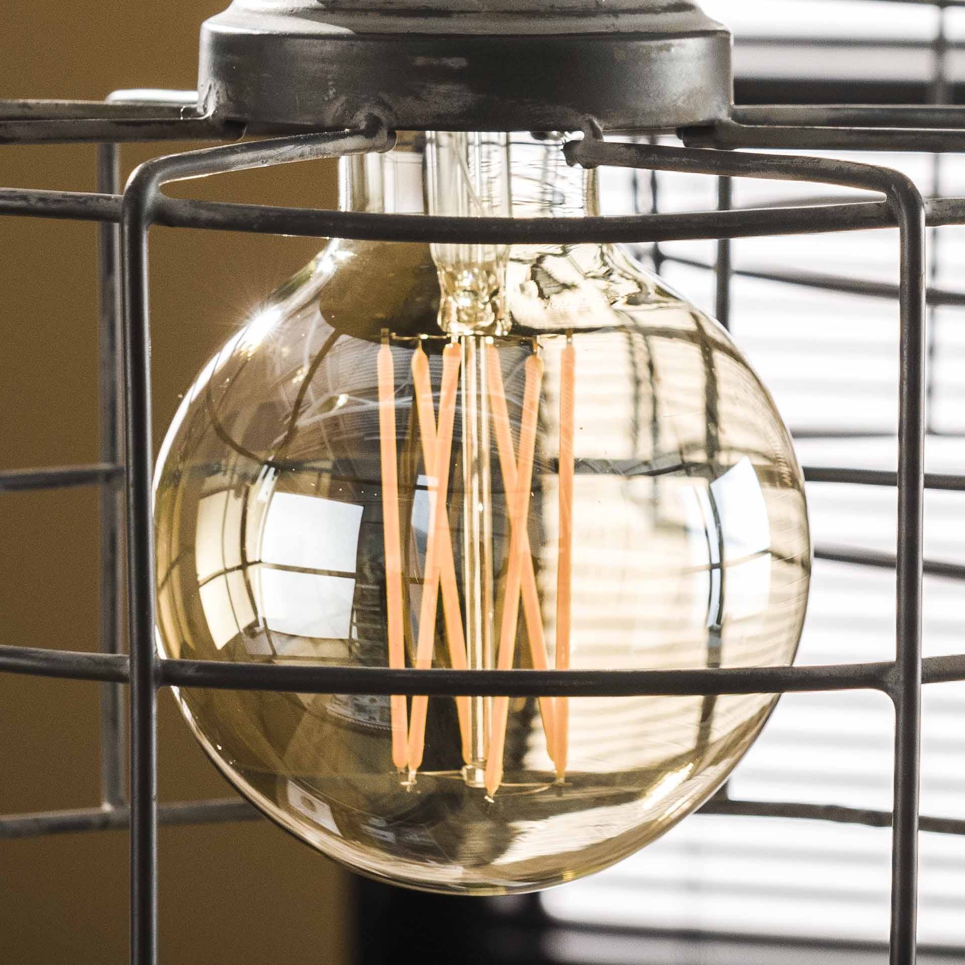 Ampoule globe 9,5 cm ambré LED filament lumière chaude (E27), PIER IMPORT