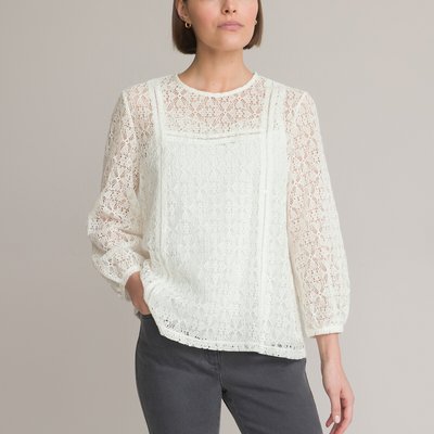 Blouse dentelle, col rond, manches longues ANNE WEYBURN