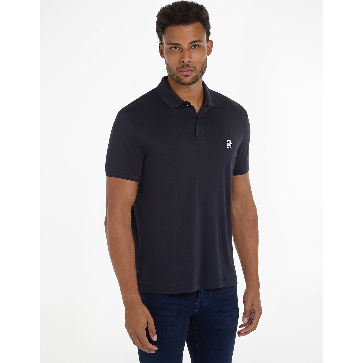 Image of Cotton Regular Polo Shirt with Embroidered Logo