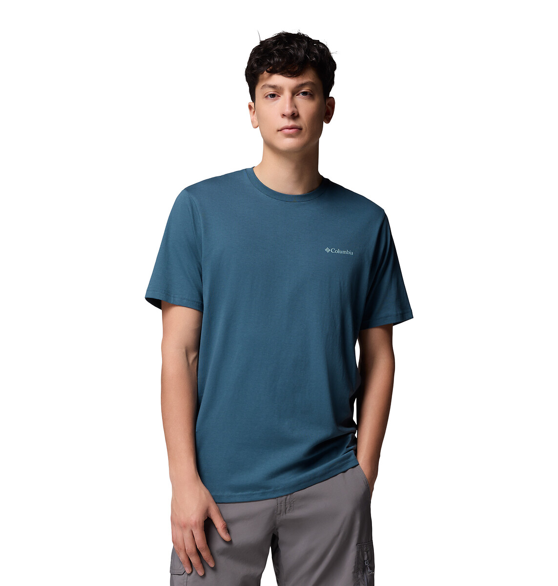 Crew Neck T-Shirt with Short Sleeves, COLUMBIA