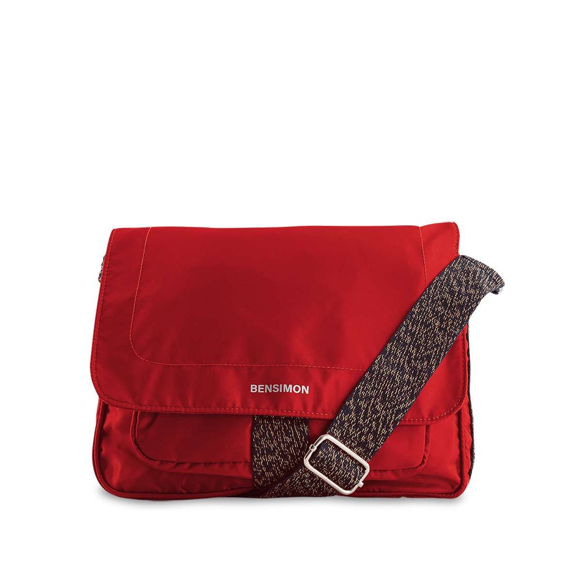 Grande Pochette Zip -Métallique - Brique Rouge