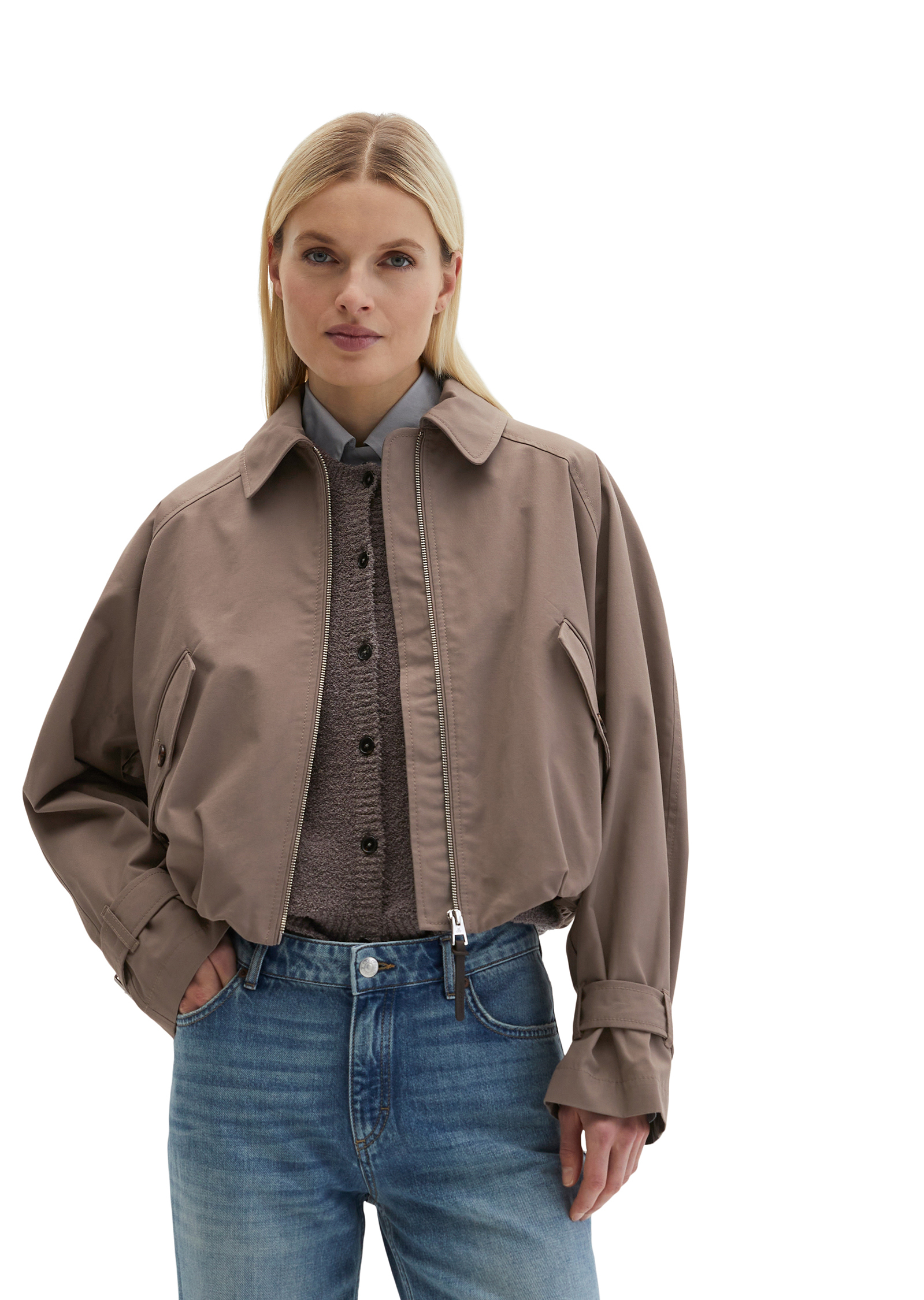 Blouson régulier en mélange de coton organique et de lyocell, MARC O'POLO