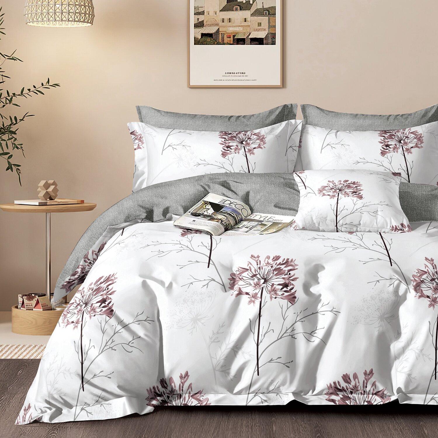 Parure housse de couette en percale de coton, Ailise, C DESIGN HOME TEXTILE