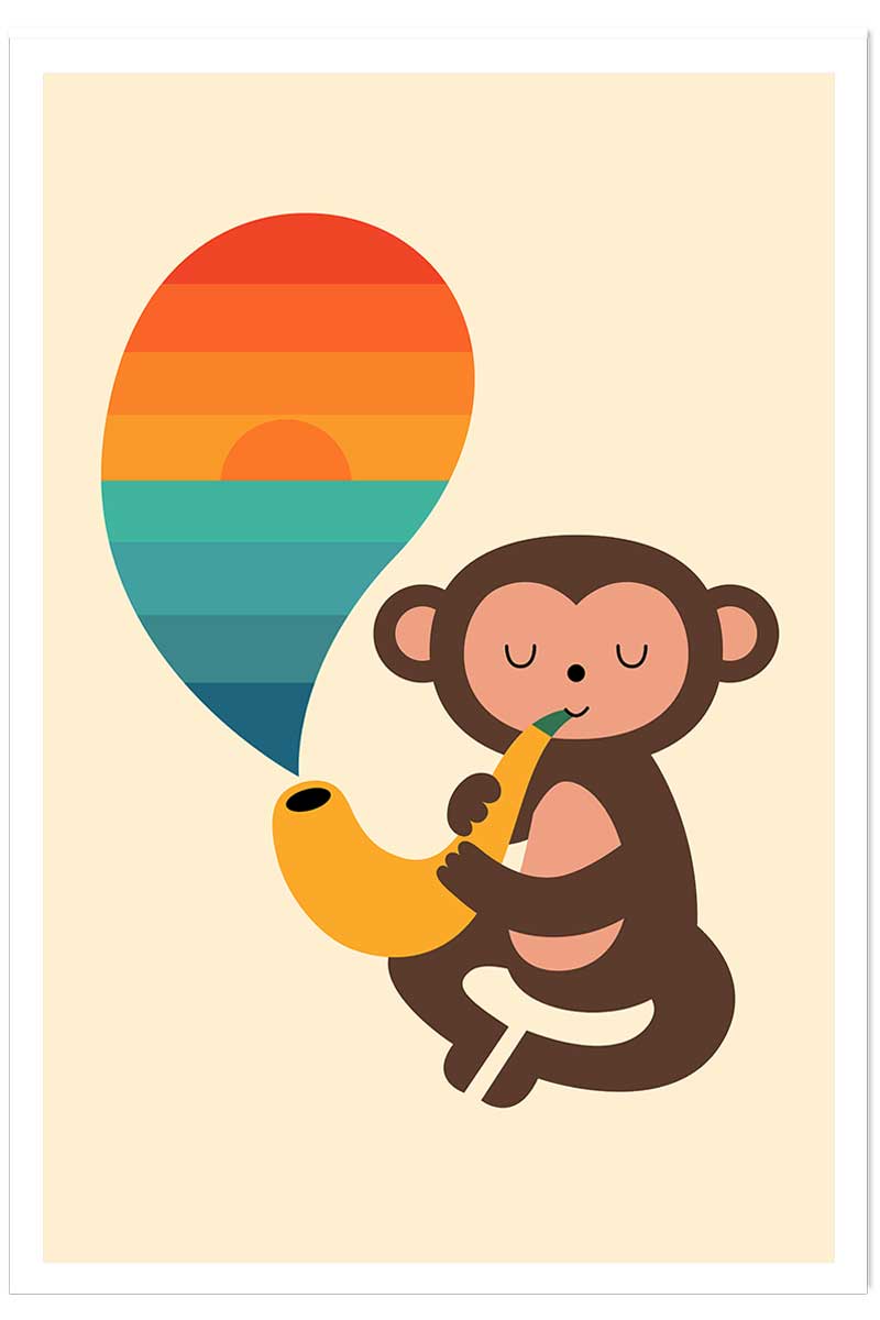 Affiche monkey banana, HEXOA