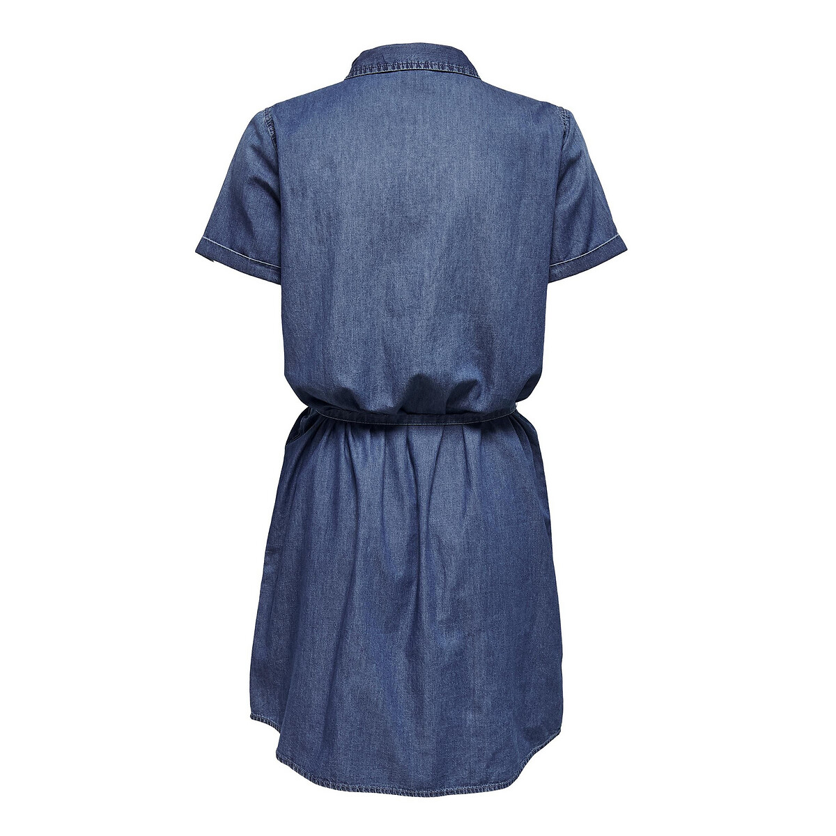 Denim shirt dress with short sleeves medium blue Jdy La Redoute