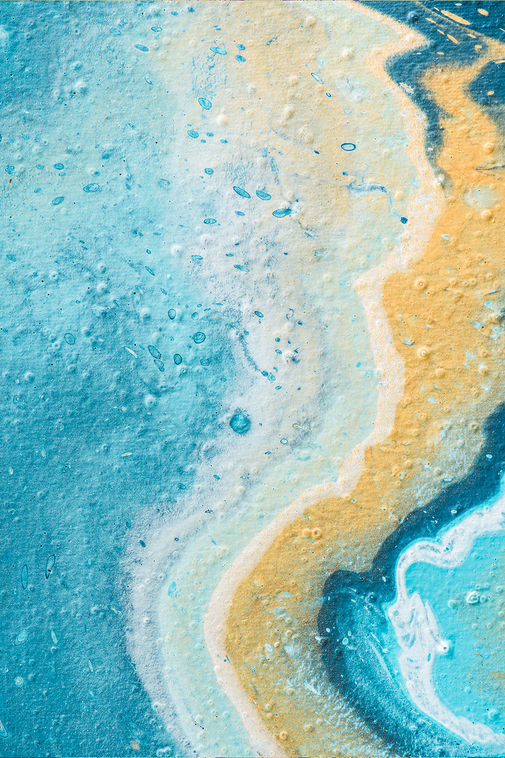 Tableau blue paint bubble, HEXOA
