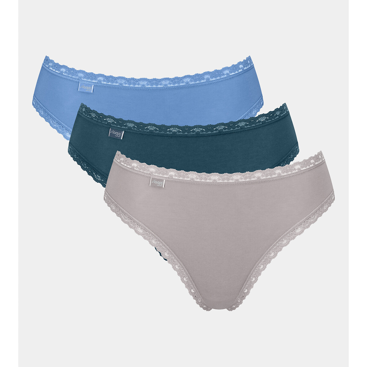 Pack of 3 24/7 Weekend High Cut Knickers in Cotton