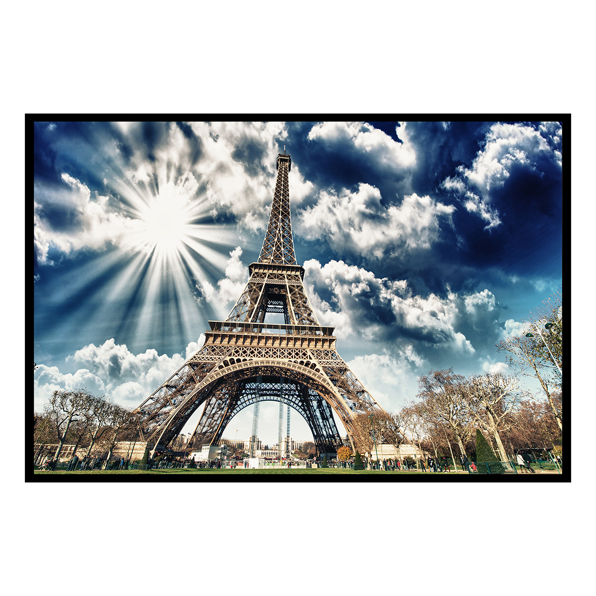 Affiche encadrée tour Eiffel sous un ciel dramatique, HEXOA
