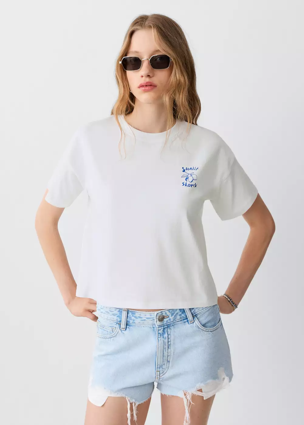 T-shirt en coton imprimé, MANGO TEEN