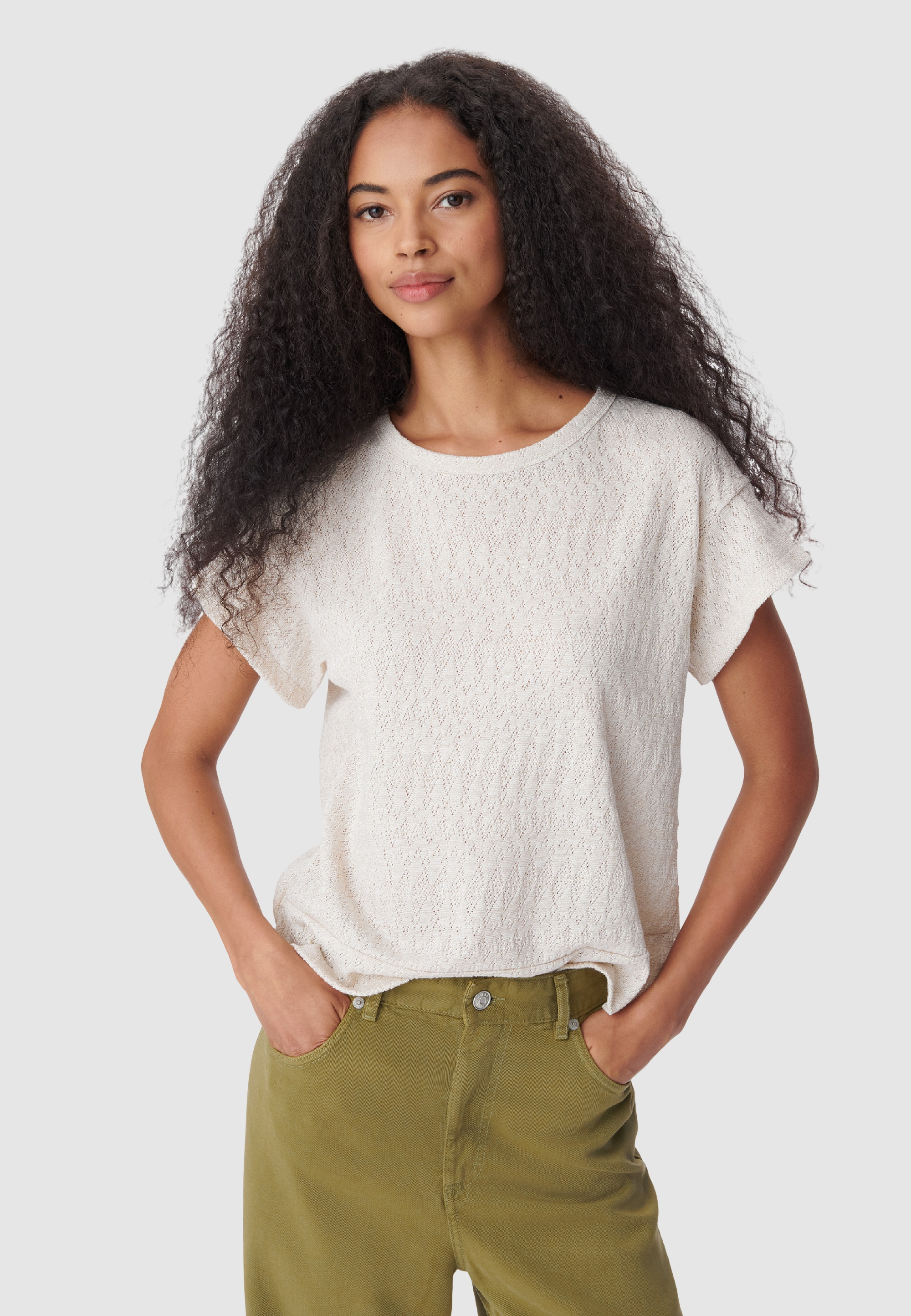 Tee-shirt maille ajourée cache-coeur dos, IKKS