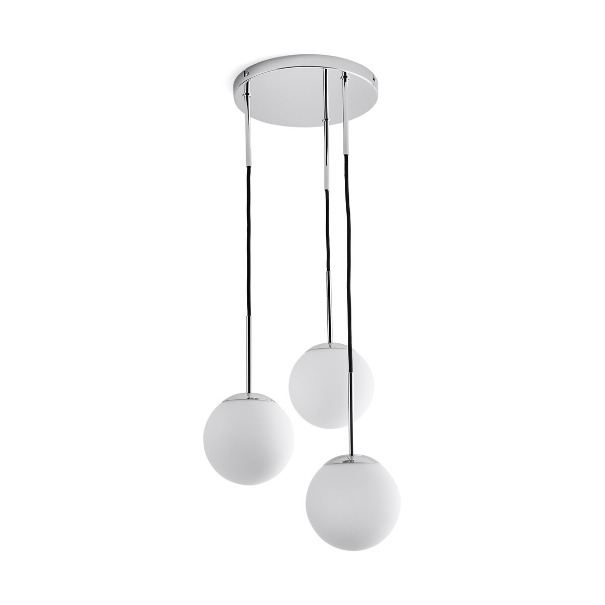 Hanglamp in metaal en opaline, Theide
