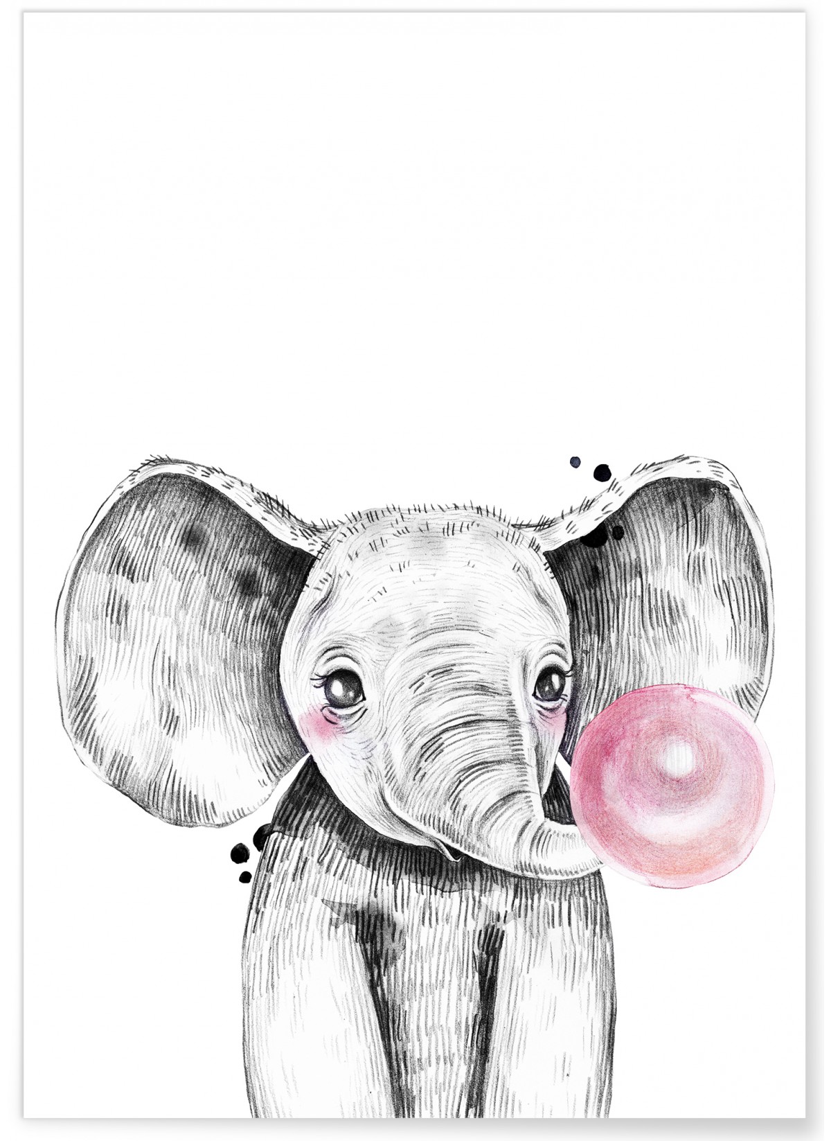 Affiche Bulle d'Éléphant Rose, L'AFFICHERIE