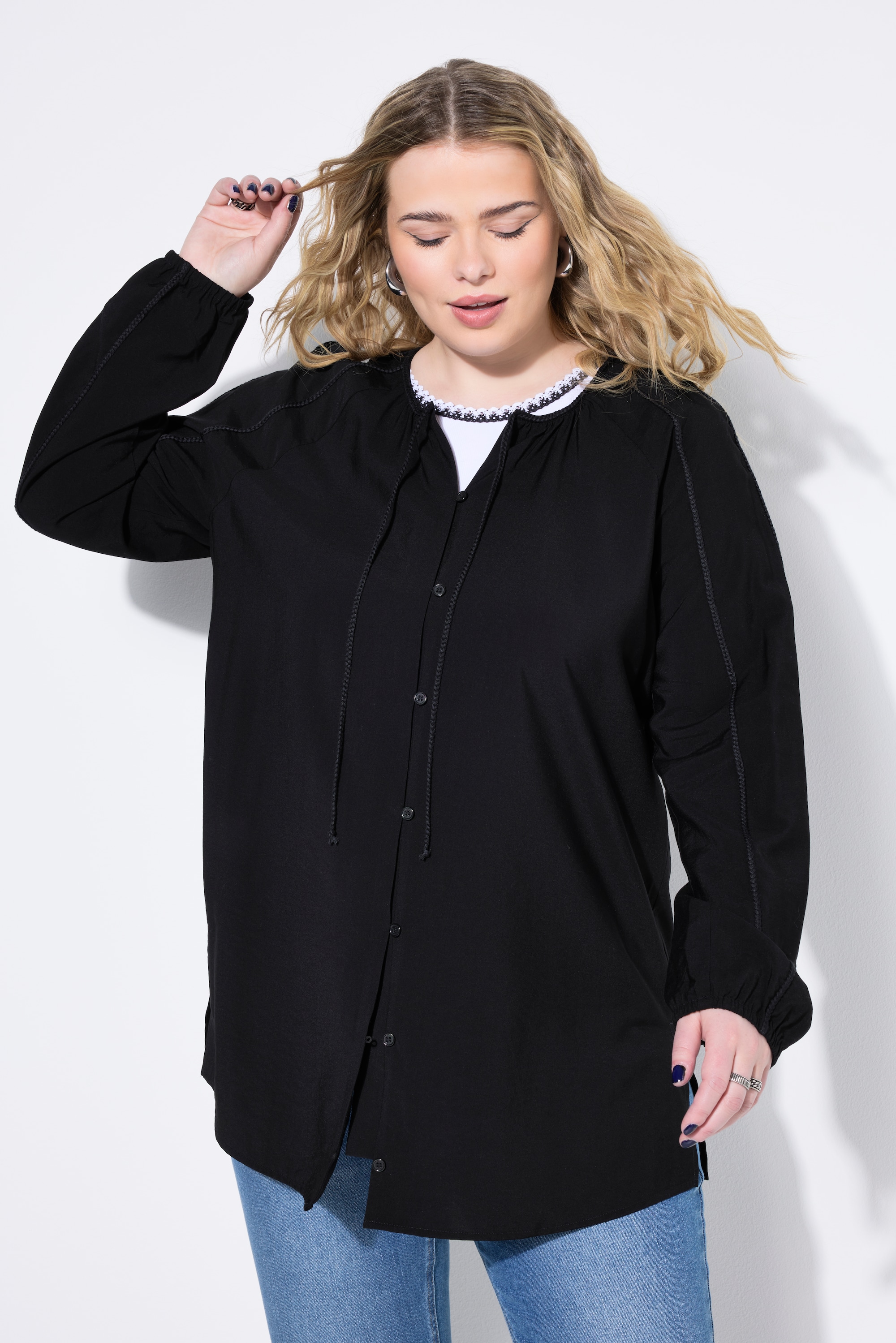 Blouse détails tressés, coupe évasée, STUDIO UNTOLD