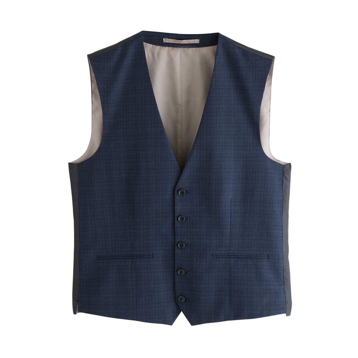 Gilet de costume texturé aux carreaux, NEXT