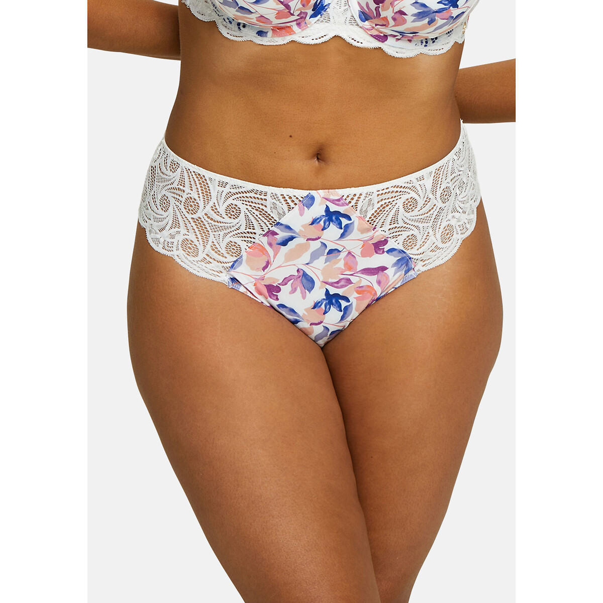 Sans Complexe Ariane Fantaisy Underwire Full Cup Bra With Lace In Black Monstera Leaf Print 252039100  1