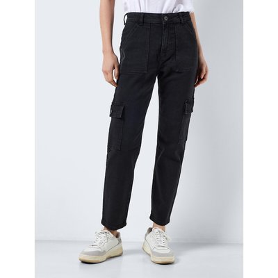 Cotton Cargo Trousers with High Waist NOISY MAY