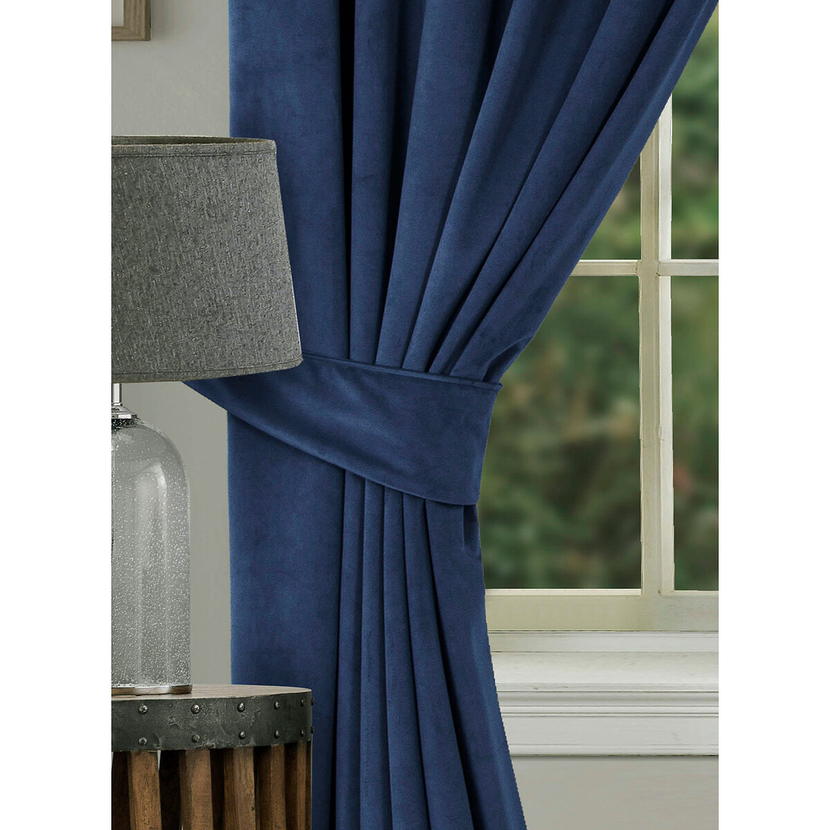 Clever Velvet Lined Pencil Pleat, Royal Navy Blue Velvet Curtains