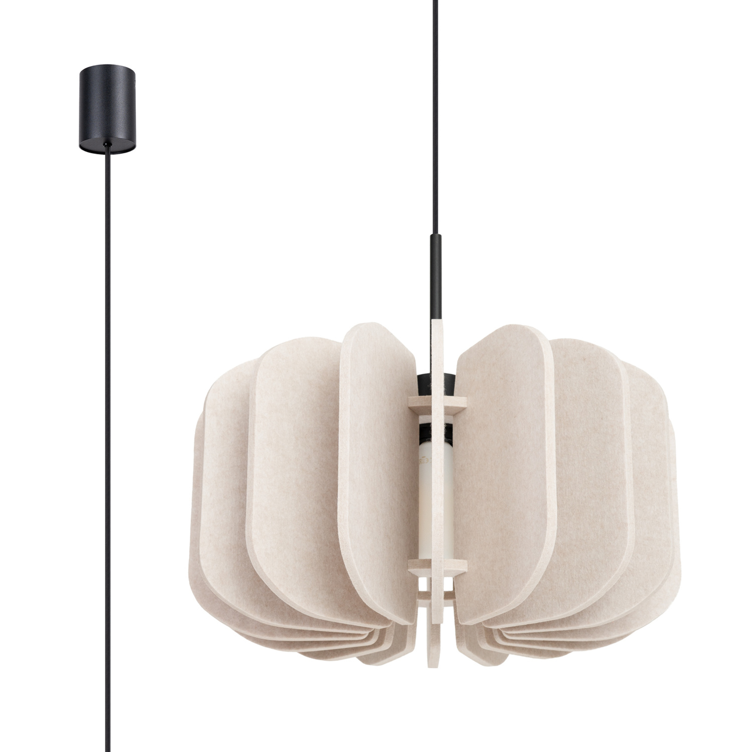 Suspension Feutre Beige E27 1 Mula, EDEN