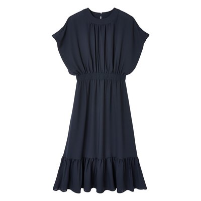 Recycled Ruffle Midi Dress with Short Sleeves LA REDOUTE COLLECTIONS