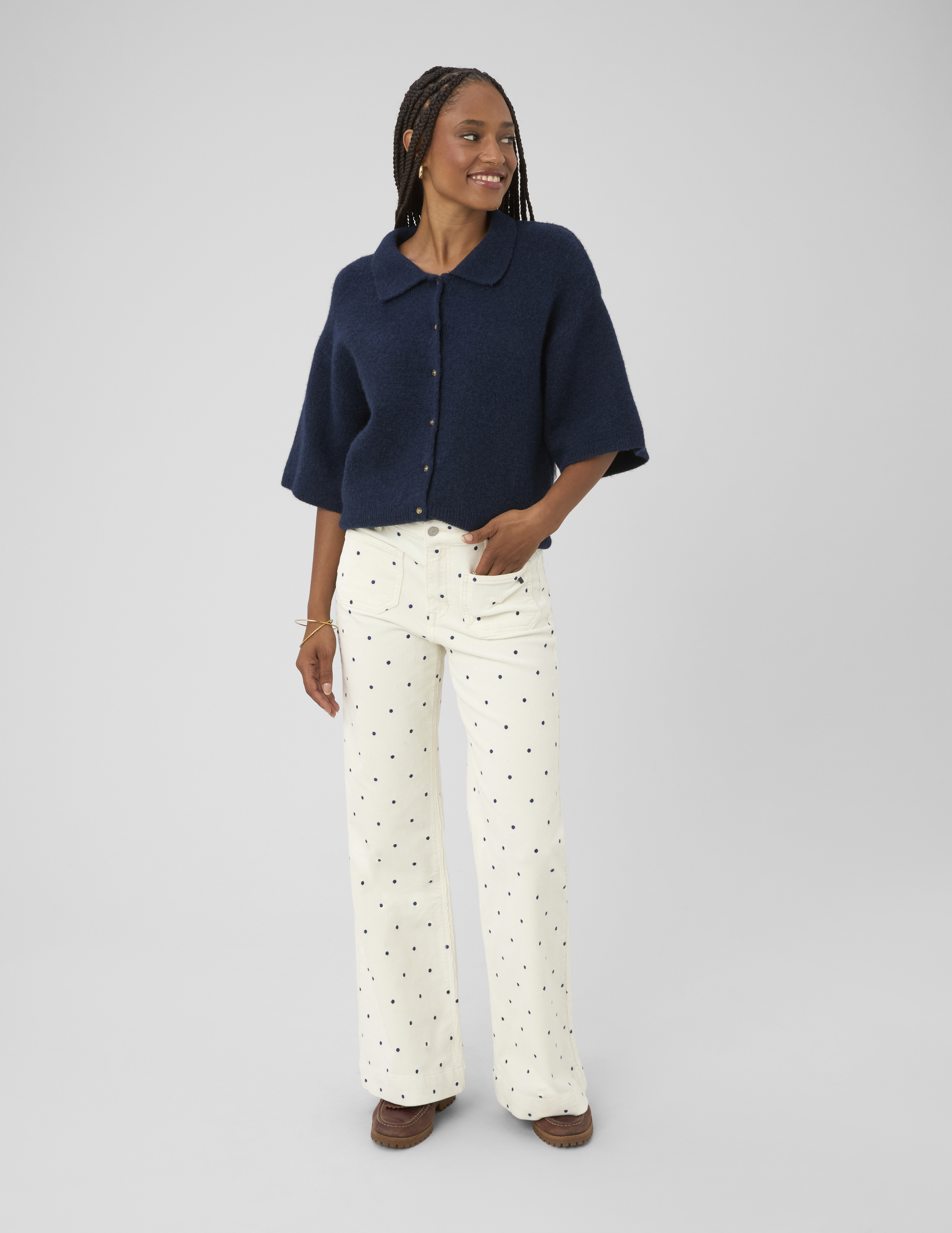 Pantalon imprimé coupe droite, BZB