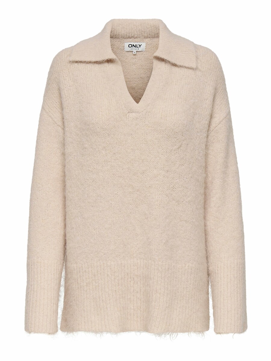 Long Sleeve Jumper with Polo Shirt Collar, ONLY