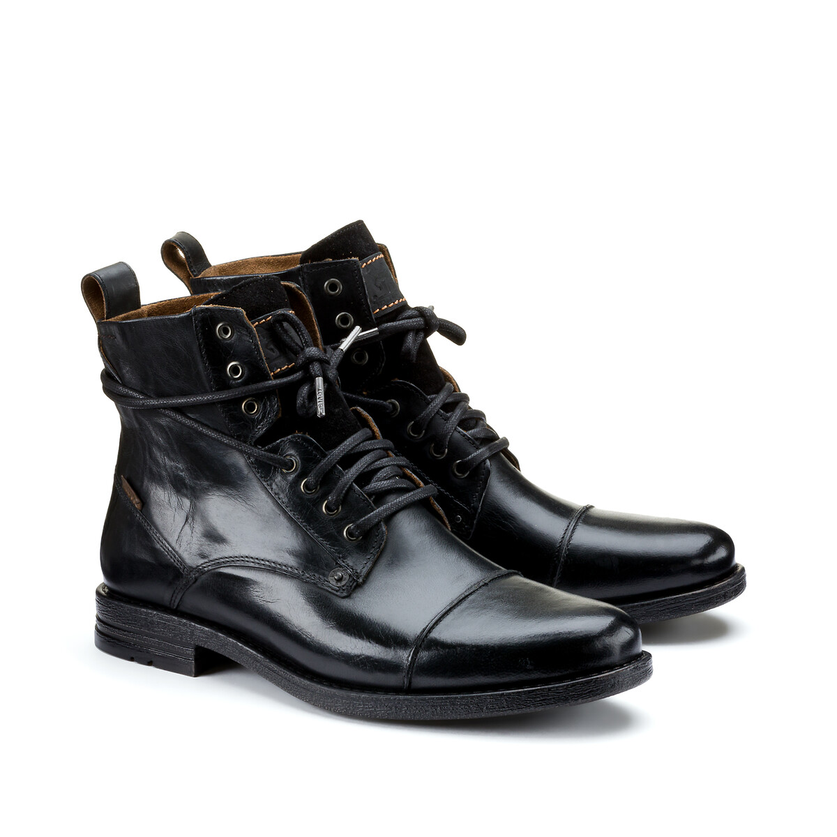 levi's black leather boots