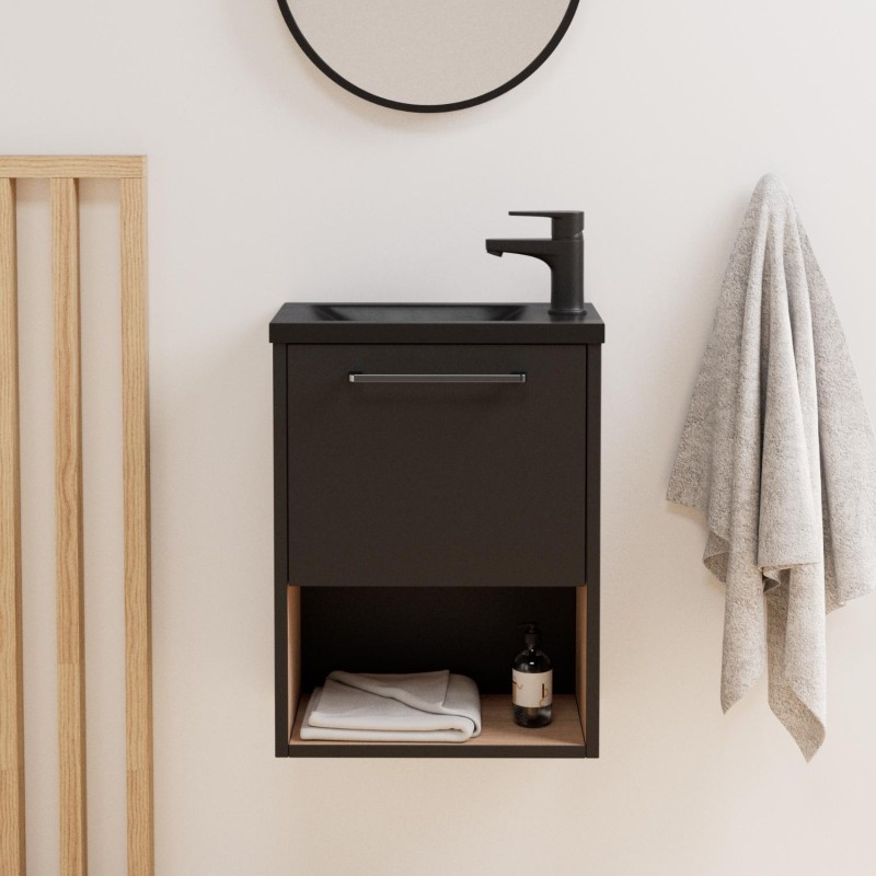 Ensemble meuble lave-mains + robinet NIKA, MOB IN