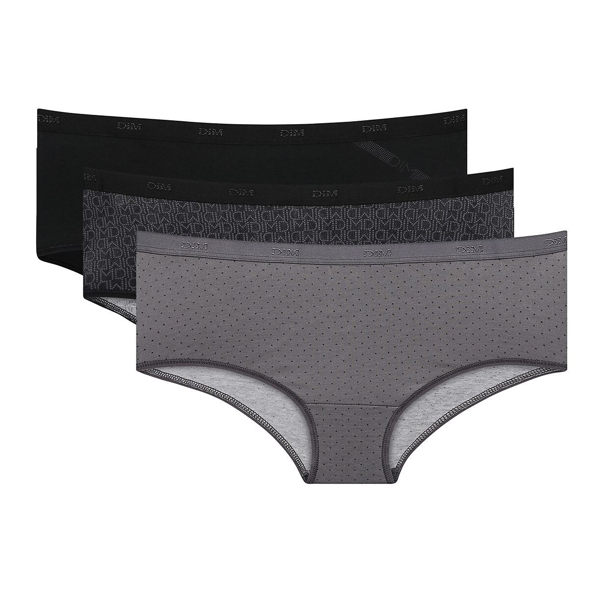 Lote de 3 shorties les pockets em algodão stretch, DIM