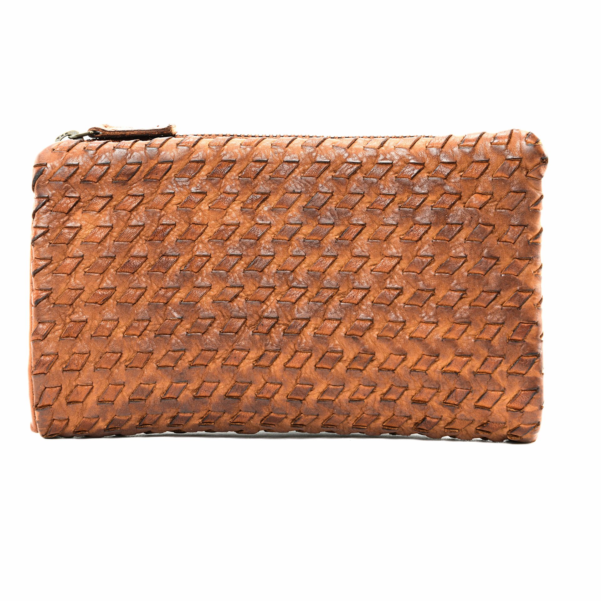 Portefeuille porte-monnaie en cuir tressé THAR, OH MY BAG