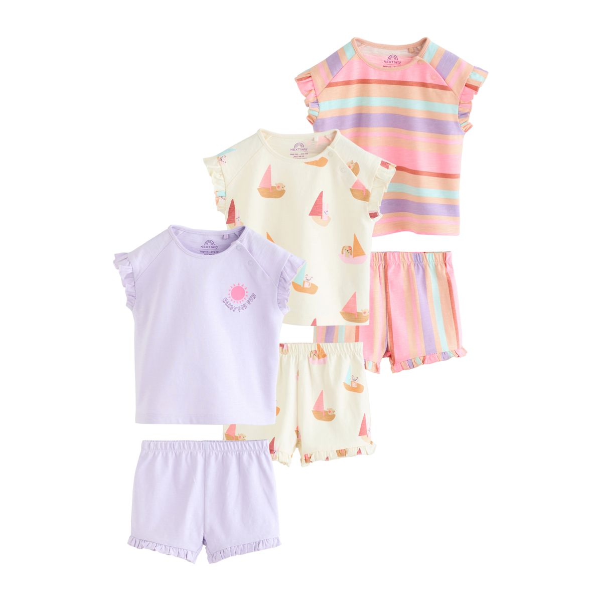 Ensemble bébé haut et short, 6 pièces, NEXT