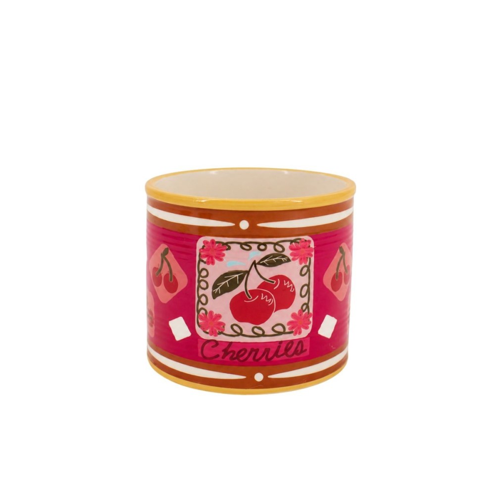 Cache-pot fruits en céramique liseret 11x13cm, HASHTAG DECO