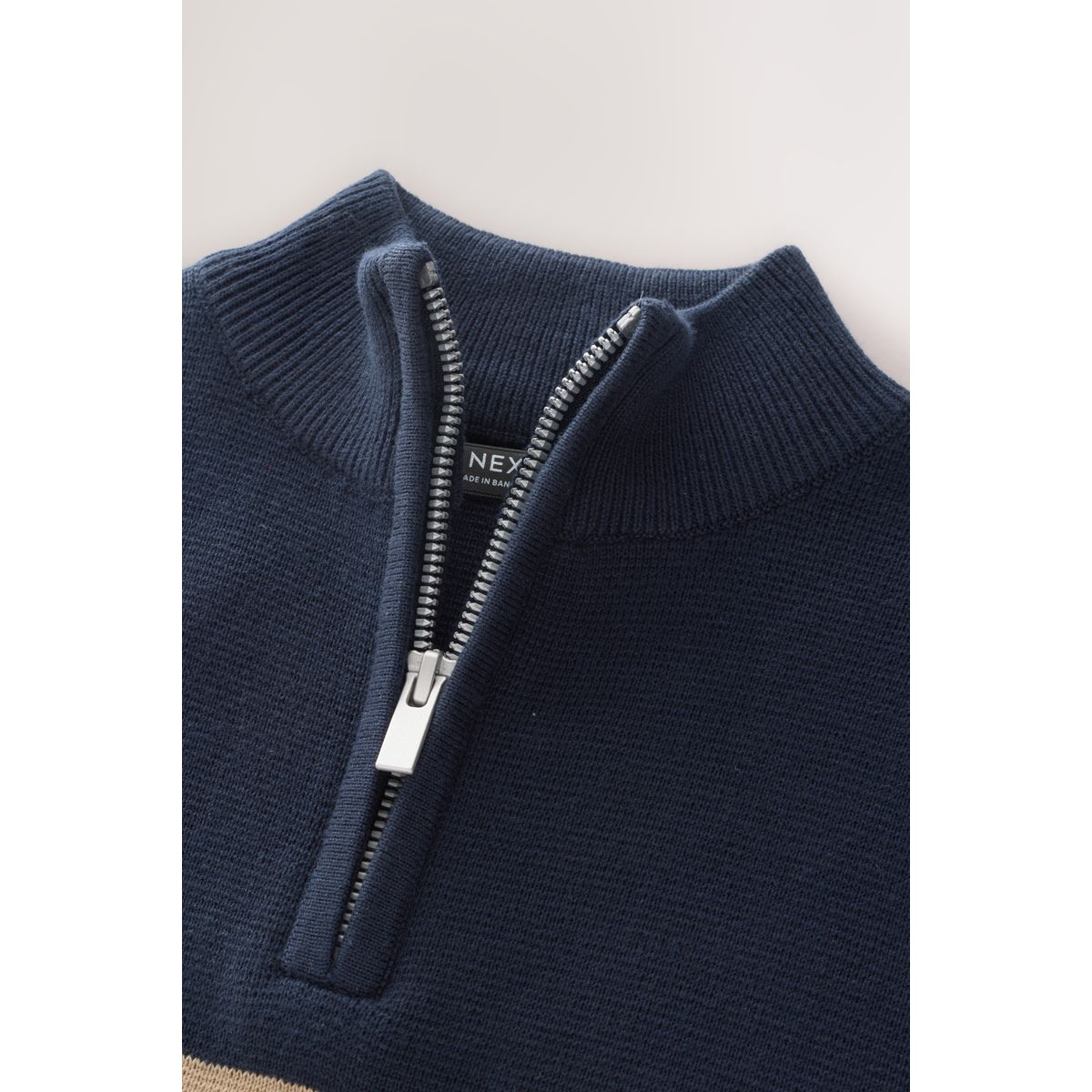 Pull en maille color block à col zippé, NEXT