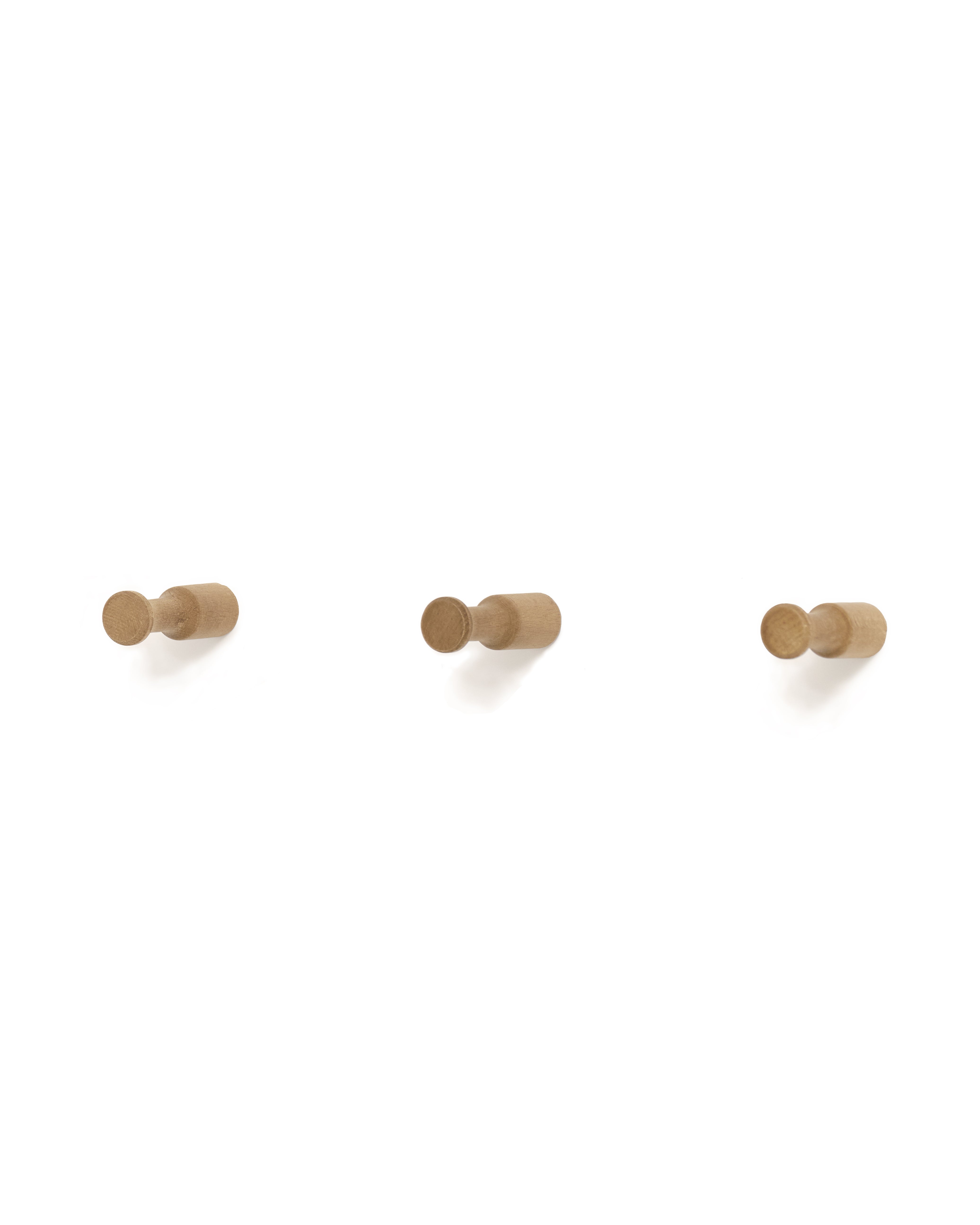 Lot de 3 patères en bois naturel - NARA, HANNUN