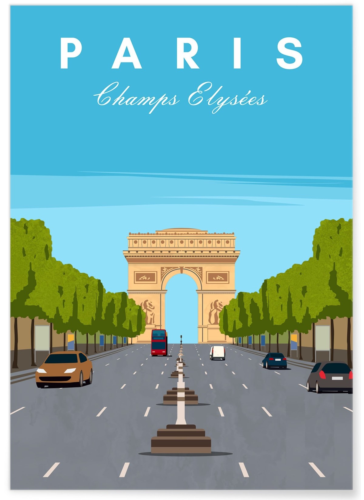 Affiche ville Paris - Champs Elysées, L'AFFICHERIE