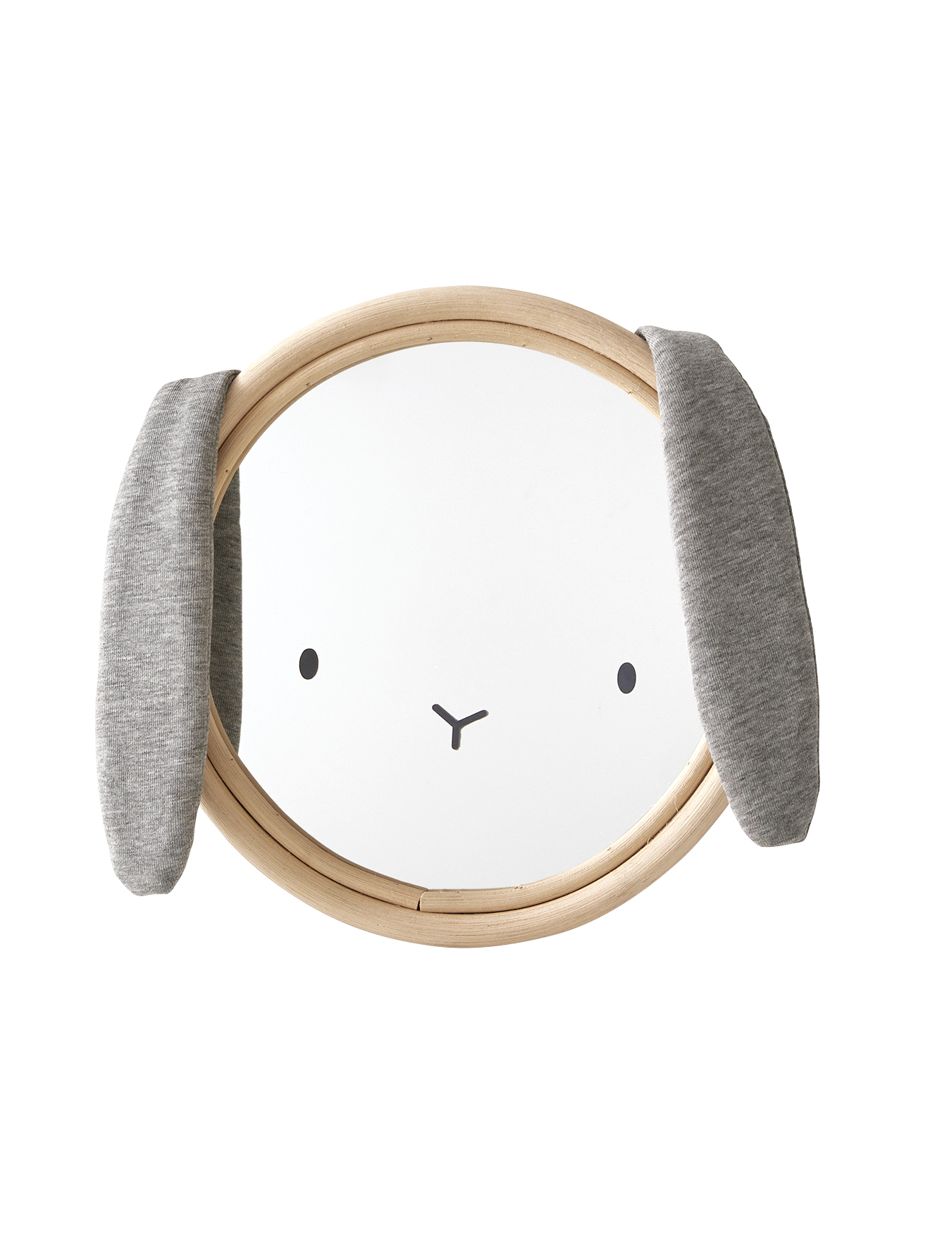 Miroir Lapin tissu et rotin, VERTBAUDET