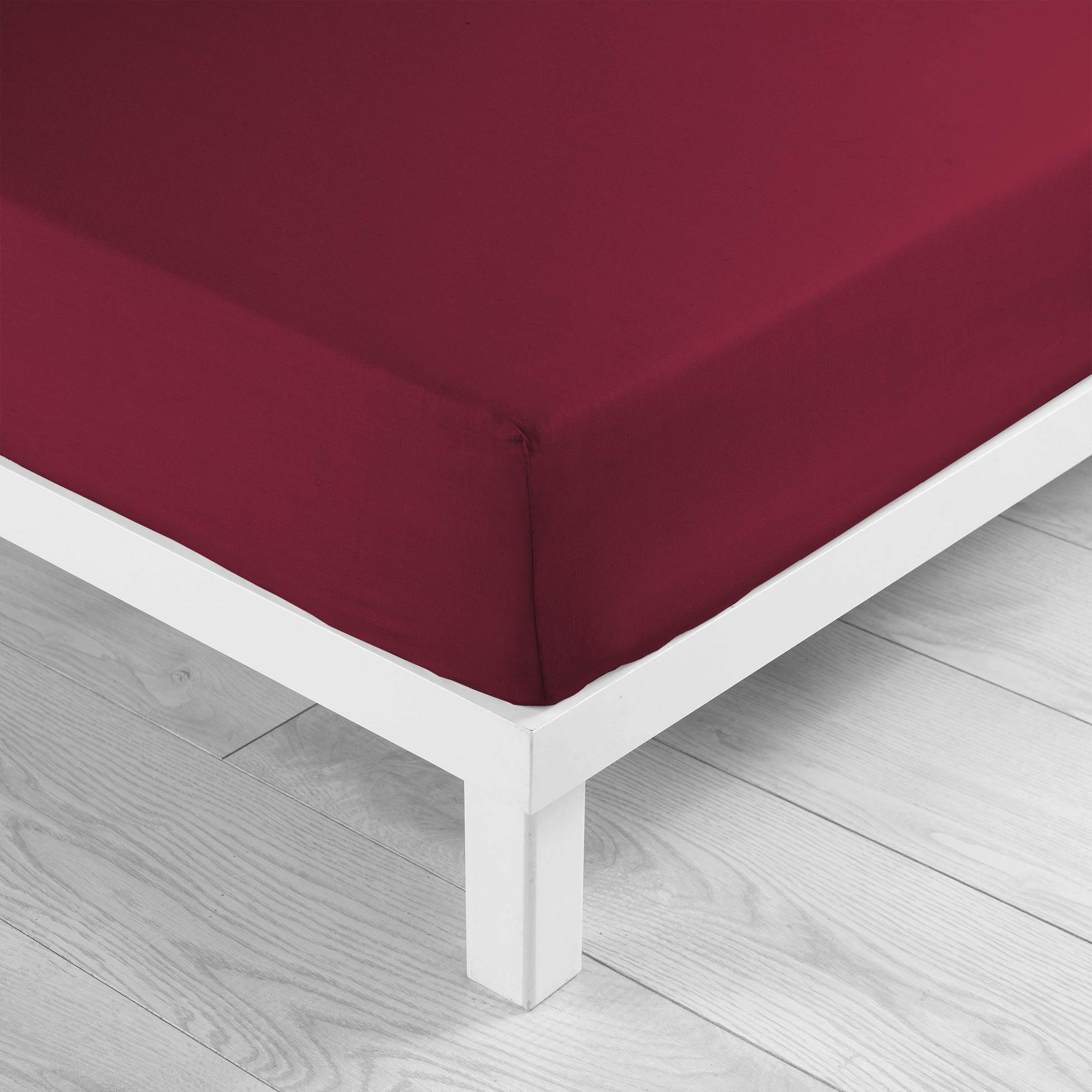 Drap housse coton 57 fil 180 x 200 cm Bourgogne, EDEN
