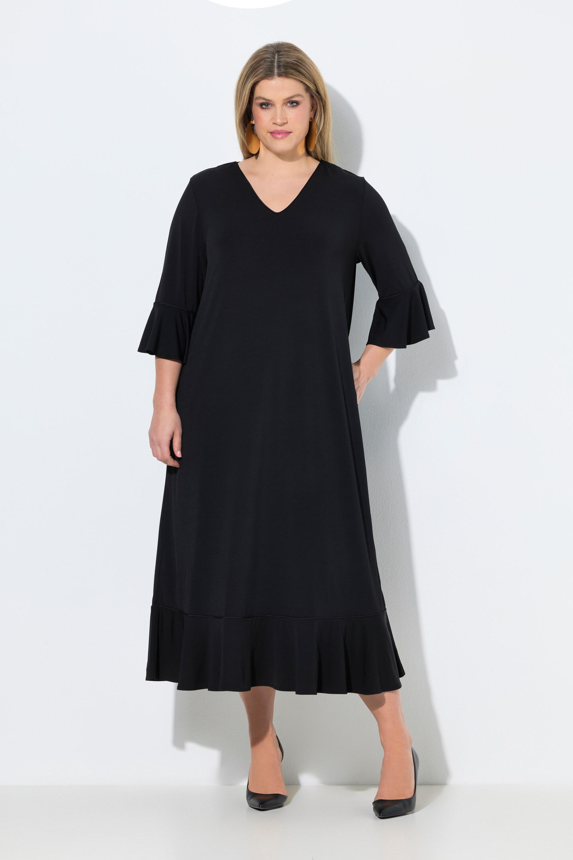 Robe maxi avec volants, coupe évasée, ULLA POPKEN