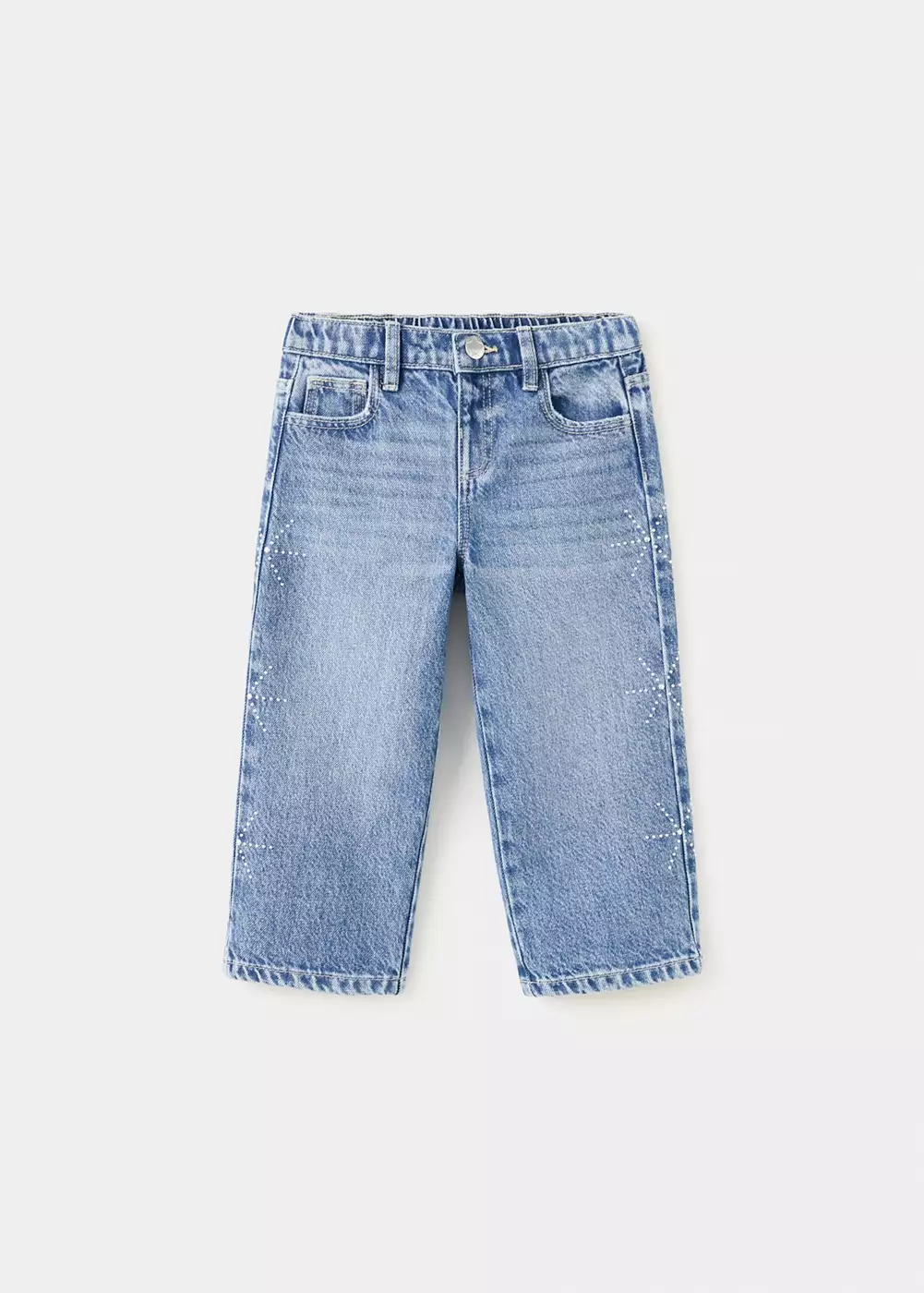 Jean style jupe-culotte détail strass, MANGO BABY