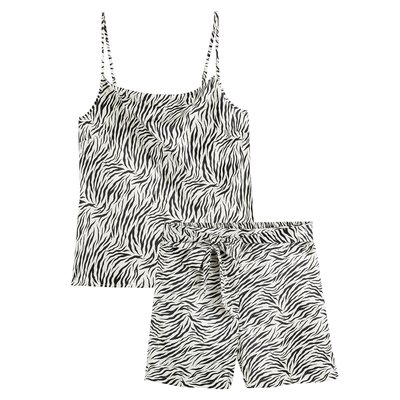 Zebra Print Short Pyjamas in Satin LA REDOUTE COLLECTIONS