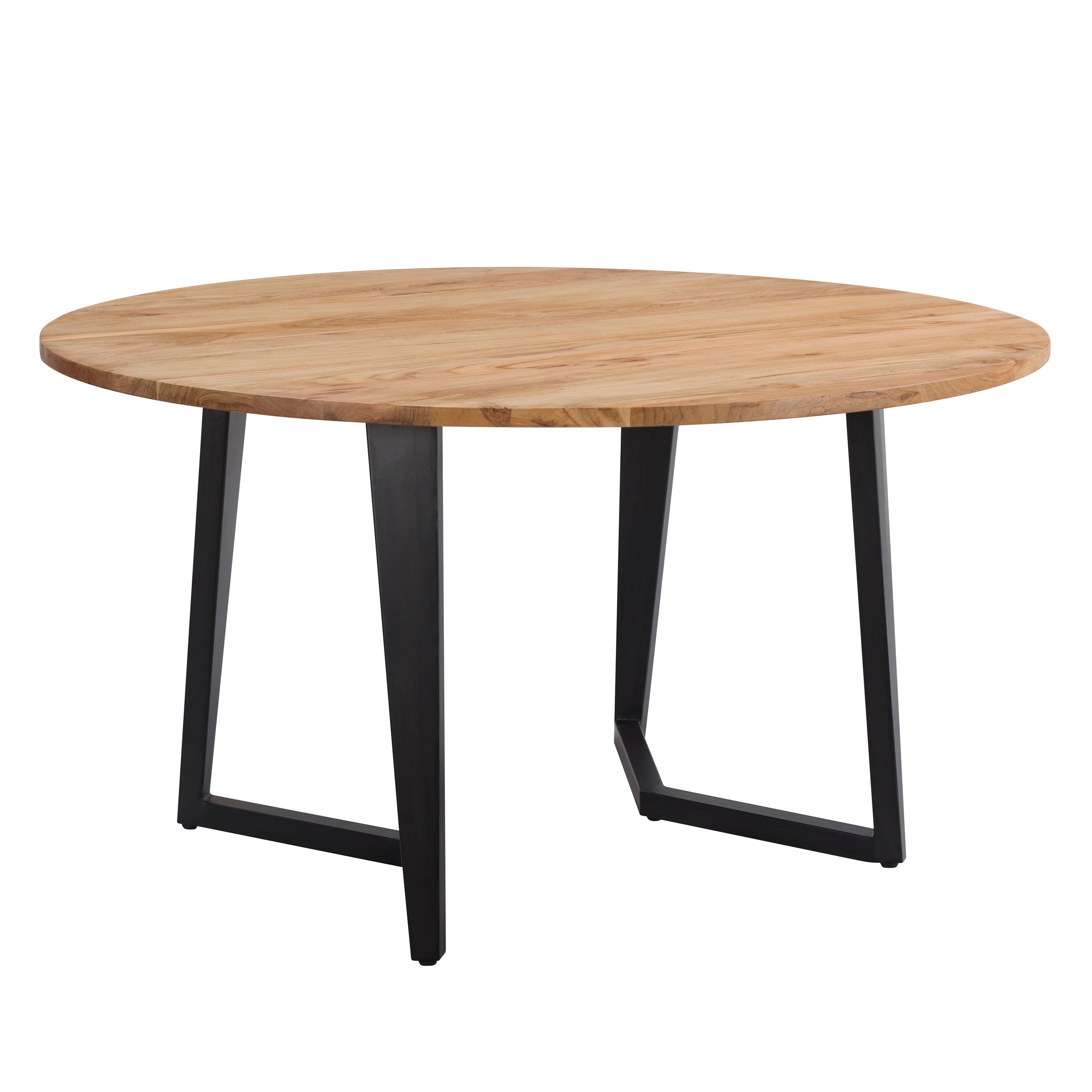 Table ronde 6 personnes en bois d'acacia et métal 140 cm - MOOREA, MAISON PAVANE