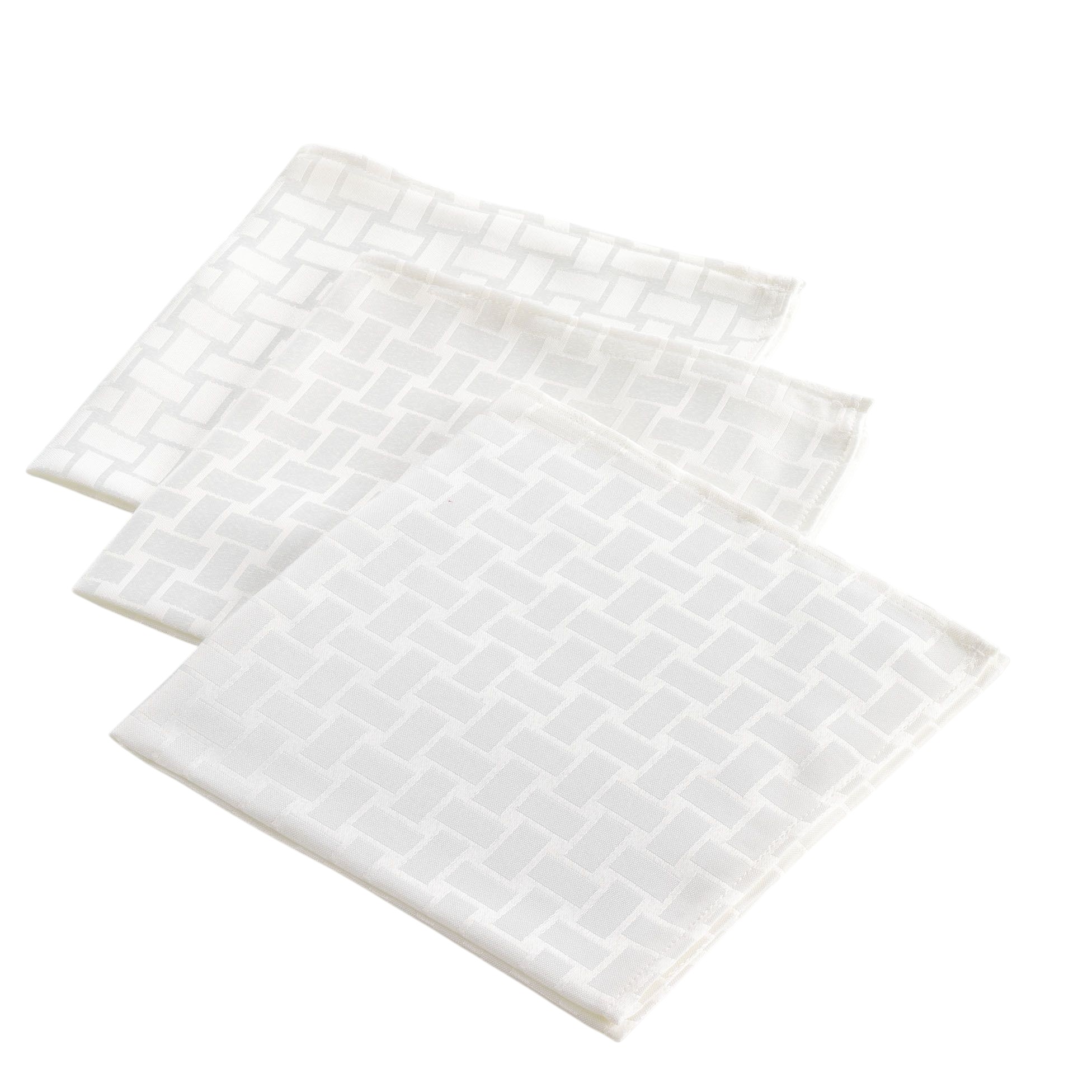 Lot de 3 Serviettes de Table Jacquard Damassé Maillon, EDEN